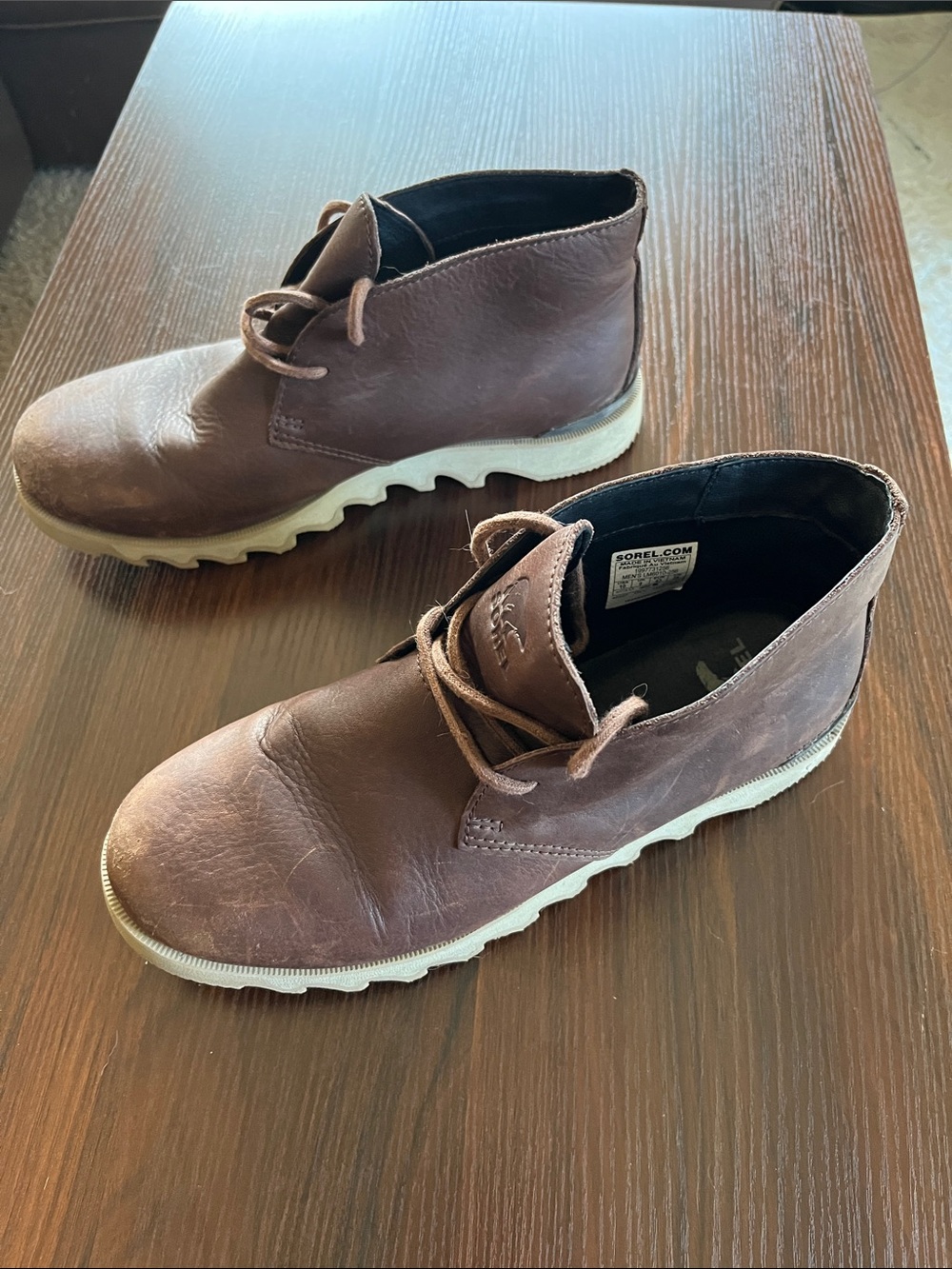 Sorel Brown Leather Chukka Boots with Cream Sole - Men's